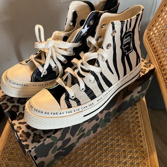 Brain Dead X Chuck Taylor (Converse) 70 HIGH - 'Mismatched Prints' (M6/W8) NWT - Picture 12 of 16